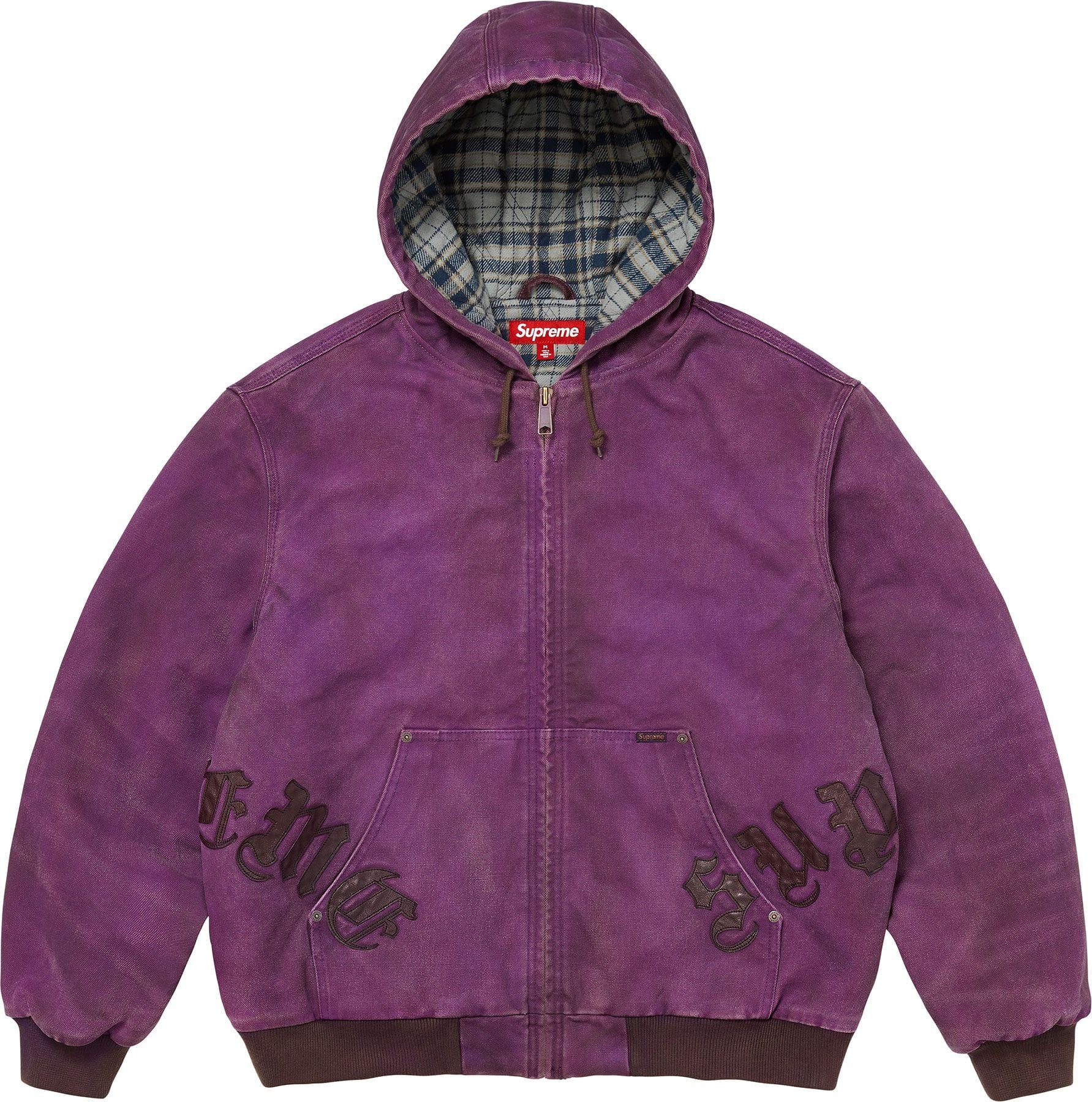 Leather Appliqué Hooded Work Jacket view 9